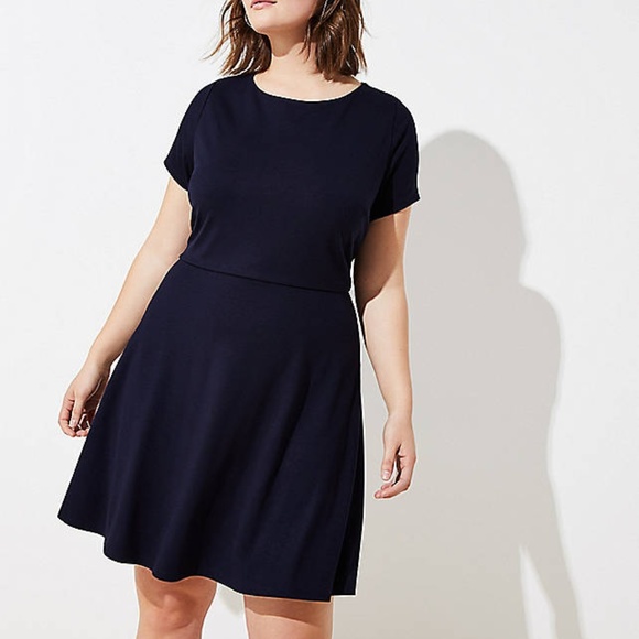 LOFT Dresses & Skirts - NWT LOFT Navy Bow Back Flare Dress